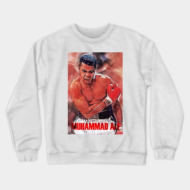 MUHAMMAD ALI Crewneck Sweatshirt by MufaArtsDesigns